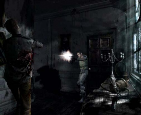Resident Evil Chris Shooting Zombie